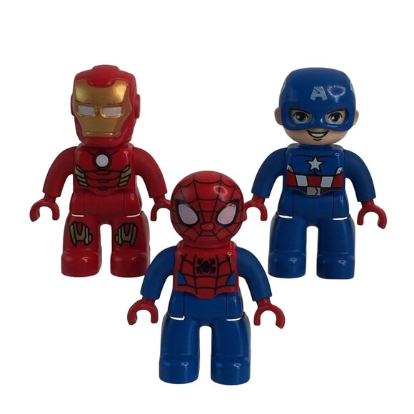 Lego Other - Lego Duplo Marvel Figures Lot of 3 Spider-Man Iron Man Captain America